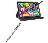 BoxWave Stylus Pen Compatible with Huion Kamvas Slate 10 (10.1 in) - DualTip Capacitive Stylus, Fiber Tip Disc Tip Capacitive Stylus Pen - Metallic Silver