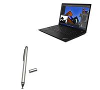 BoxWave Stylus Pen Compatible with Lenovo ThinkPad P16s (21CK) - DualTip Capacitive Stylus, Fiber Tip Disc Tip Capacitive Stylus Pen - Metallic Silver