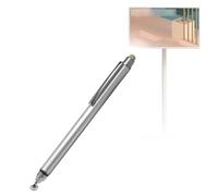 BoxWave Stylus Pen Compatible with LG StanbyME Portable Touch Screen Monitor (27 in) - DualTip Capacitive Stylus, Fiber Tip Disc Tip Capacitive Stylus Pen - Metallic Silver