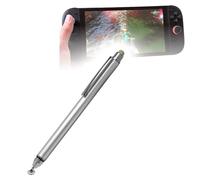 BoxWave Stylus Pen Compatible with Nintendo Switch 2 - DualTip Capacitive Stylus, Fiber Tip Disc Tip Capacitive Stylus Pen - Metallic Silver