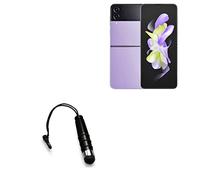 BoxWave Stylus Pen Compatible with Samsung Galaxy Z Flip 4 - mini Capacitive Stylus, Small Rubber Tip Capacitive Stylus Pen - Jet Black
