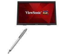 BoxWave Stylus Pen Compatible with Viewsonic Monitor TD2423D (24 in) - DualTip Capacitive Stylus, Fiber Tip Disc Tip Capacitive Stylus Pen - Metallic Silver