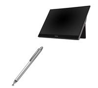 BoxWave Stylus Pen Compatible with Viewsonic TD1655 - DualTip Capacitive Stylus, Fiber Tip Disc Tip Capacitive Stylus Pen - Metallic Silver