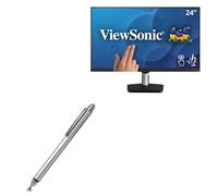 BoxWave Stylus Pen Compatible with Viewsonic TD2455 - DualTip Capacitive Stylus, Fiber Tip Disc Tip Capacitive Stylus Pen - Metallic Silver