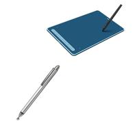 BoxWave Stylus Pen Compatible with XP-Pen Deco LW - DualTip Capacitive Stylus, Fiber Tip Disc Tip Capacitive Stylus Pen - Metallic Silver