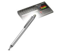 BoxWave Stylus Pen Compatible with Zoom R20 - DualTip Capacitive Stylus, Fiber Tip Disc Tip Capacitive Stylus Pen - Metallic Silver