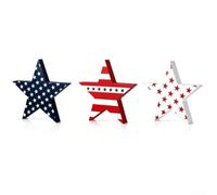 Boxwood Star Ornament Set Red White Blue Decor