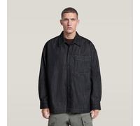 Boxy Fit Neo Raw Overshirt - Dark blue - Men M