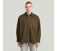 Boxy Fit Overshirt - Brown - Men XS