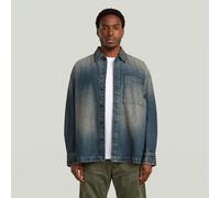 Boxy Fit Overshirt - Dark blue - Men XXL