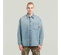 Boxy Fit Overshirt - sun faded pacific blue - Men L