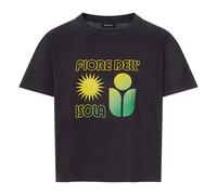 Boxy printed T-shirt Fiore Dell Isola Organic cotton Black M