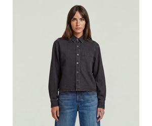 Boxy Relaxed 1-Pocket Shirt - Black - Women XS