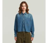Boxy Relaxed One-Pocket Shirt - Medium blue - Women S