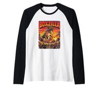 Boxzilla Giant Boxer Dog Monster Movie Parody Raglan Baseball Tee