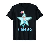 Boy 20th birthday merman with balloons I am 20 T-Shirt