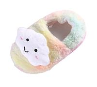 Boy 4 Months Toddler Toddler Kids Baby Warm Shoes Boys Girls Cute Cartoon Clouds Soft Soles Cotton Slippers First Walking Shoes with Rubber Sole, pink, 7 UK Child