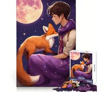 Boy And Fox Under The Moon 1000 Piece Jigsaw Puzzles for Adults Jigsaw Intellect Fun Slow Leisure Exact Edges Great Gift (50X75CM)