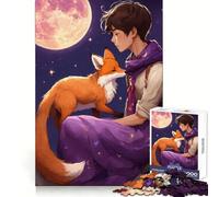 Boy And Fox Under The Moon Puzzles for Teenagers 1000 Pieces Mind Power Easy Relaxation Uniform Edges Thoughtful Gift (38X26CM)
