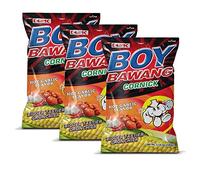 Boy Bawang Cornick Hot Garlic - Crispy Delicious and Gluten Free Corn Nuts 100g Pack of 3