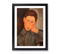 Boy By Amedeo Modigliani Classic Painting Framed Print | A4 Black Framed Wall Art | Ready to Hang | Classic Historical Picture | Living Room Bedroom Lounge Office