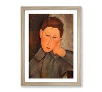 Boy By Amedeo Modigliani Classic Painting Framed Print | A4 Oak Framed Wall Art | Ready to Hang | Classic Historical Picture | Living Room Bedroom Lounge Office