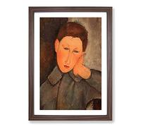 Boy by Amedeo Modigliani Framed Print | A2 Walnut Framed Wall Art | Ready to Hang | Modern Nature Picture | Living Room Bedroom Lounge Office