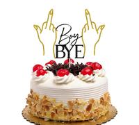 Boy Bye Cake Topper, Divorce/Break-up/Finally Done/Freedom/Single Cake Decor, Divorced Party Decorations Supplies Black & Gold Glitter