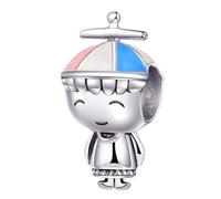 Boy Charm 925 Sterling Silver Child Bead Birthday Pendant for Pandora Charm Bracelet (Boy)