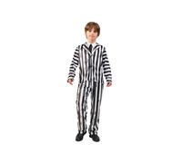 (Boy, Child 7-9Y) Beetlejuice Halloween Movie Cosplay Costume Set Black White Stripe Horror Party