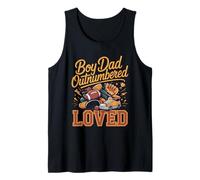 Boy Dad Outnumbered Loved Sons Father Tank Top