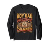 Boy Dad Wrestling Champion Sons Father Long Sleeve T-Shirt
