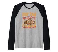 Boy Dad Wrestling Champion Sons Father Raglan Baseball Tee