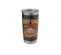 Boy Dad Wrestling Champion Sons Father Stainless Steel Insulated Tumbler