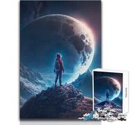 Boy Daydreaming Moon Jigsaw Puzzle 1000 Educational Fun Learning Activity Game Perfect Thoughtful Gift for Any Occasion Size 38x26cm