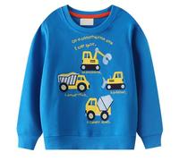 Boy Dump Truck Jumper Construction Truck Sweatshirt Toddler Boys Active Sport Shirt Cotton Blue Pullover Outfit 5-6 Years