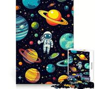 Boy Galactic Explorers Jigsaw Puzzles for Adults 1000 Piece Thought Training Slow Leisure Uniform Cut Xmas Present (38X26CM)