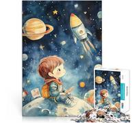 Boy Gazing at Rocket in Space1000 Piece Adult Puzzles Toys Educational Games Stress Relieving A Work of Art 38x26cm