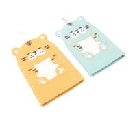 Boy Girl Bath Scrubber 2pcs Cotton Polyester Cartoon Mitts Decorations | Home Shower Use, Gentle on Delicate Skin, Hang-dry Loop, for Back and Legs, Caregiver Friendly