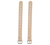 Boy Girl Bike Basket Straps 1 Pair Adjustable PU Leather Buckle Fastener | Vintage Khaki Look, Tool Free Closure, for Handlebars and Helmets on Recreational Neighborhood Rides