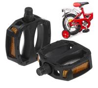 Boy Girl Bike Pedals Pair with Anti Slip Surface and Sealed Bearing | Plastic Build, Large Stepping Area, for Balance Bikes and Park Paths, Smoother Rotation Random Color