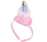 Boy Girl Birthday Hair Hoop Velvet Party Headband for Photo Booth | Three Dimensional Cake Hat Shape, Smooth Colour Matching, Lightweight Reusable Wear, for Parents of Toddlers