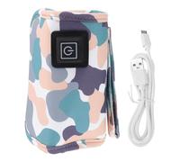 Boy Girl Bottle Warmer Sleeve with Winter Season USB 5v 2a | Polyester Crystal Fleece Cover, 3 Heat Settings, Zipper Opening, for Desk Use, Car, Power Bank