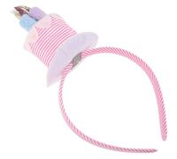 Boy Girl's Birthday Headpiece Velvet Cake Hat Hair Hoop | Smooth Colour Matching, Three-dimensional Cake Detail, Gentle Feel for Boy Girl, Photo Booth and Travel Use
