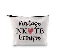 Boy Group Gift Music Band Fan Gift Vintage NK TB Groupie Zipper Pouch Celebrity Gift Makeup Bag for Music Lovers (NKTB Groupie Bag EU)