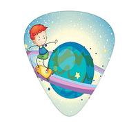 Boy Guitar Picks 12 Pack Universal ABS Guitar Picks,Fantasy Boy return bottom on Rings of Saturn universe Planetary Playroom,for Acoustic and Electric Guitar,Blue