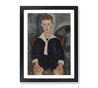 Boy In Sailor Suit By Amedeo Modigliani Classic Painting Framed Print | A2 Black Framed Wall Art | Ready to Hang | Classic Historical Picture | Living Room Bedroom Lounge Office
