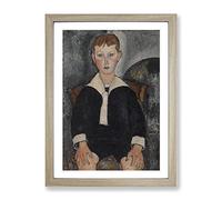 Boy In Sailor Suit By Amedeo Modigliani Classic Painting Framed Print | A2 Oak Framed Wall Art | Ready to Hang | Classic Historical Picture | Living Room Bedroom Lounge Office