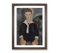 Boy In Sailor Suit By Amedeo Modigliani Classic Painting Framed Print | A4 Walnut Framed Wall Art | Ready to Hang | Classic Historical Picture | Living Room Bedroom Lounge Office