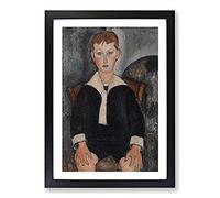 Boy in Sailor Suit by Amedeo Modigliani Framed Print | A2 Black Framed Wall Art | Ready to Hang | Modern Nature Picture | Living Room Bedroom Lounge Office